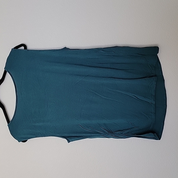 GNW Romantic Classy Stretchy Green Drape Neck Sleeveless Blouse 2X - Picture 6 of 6